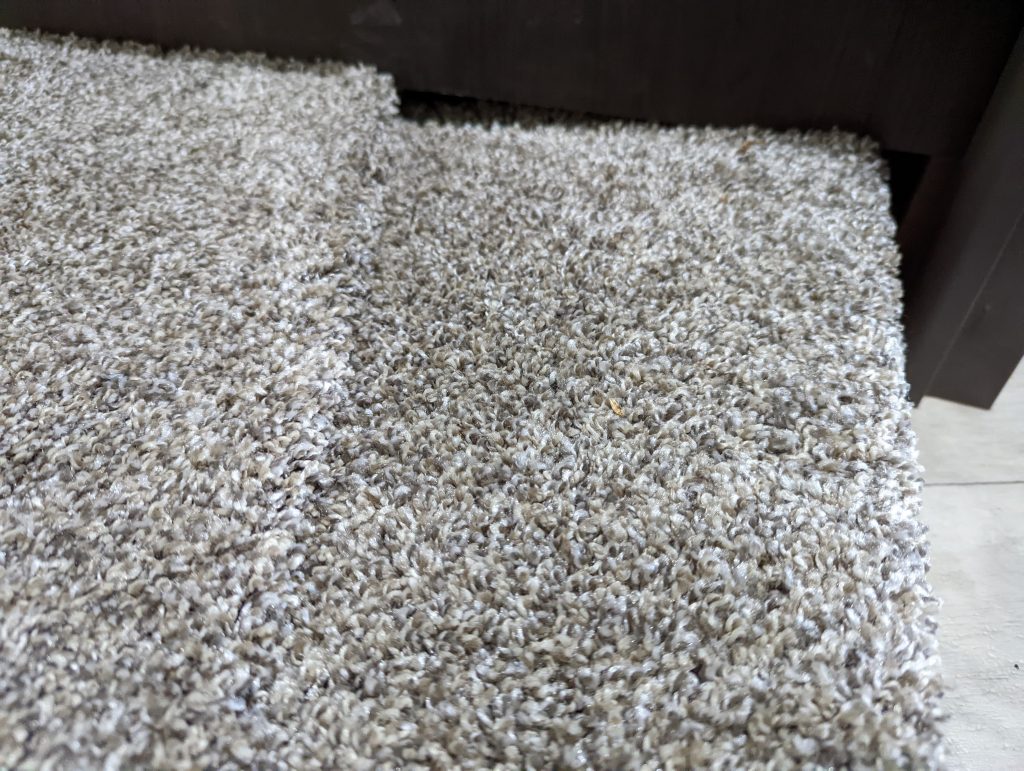 uneven floor in the front closet